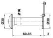 Ajtókitekintő 16mm réz (60-85mm)