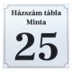 Utcanév tábla házszámmal 15,5 x 15,5 cm