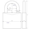 Lakat Abus Titalium 727/50 2 db kulccsal